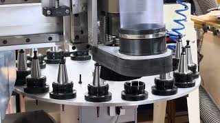 Automatic Height Dustboot With Tool Change on CNC machine