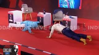 Biplab Deb Vs Rahul Kanwal Push Up Challenge At India Today Conclave East