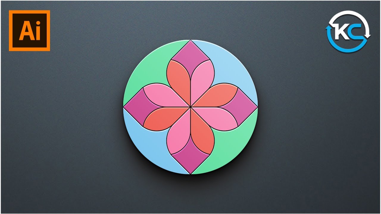 Blossoming Symmetry: Floral Logo Design in Adobe Illustrator | KavuCreative