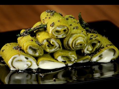 Cheesy Spinach Khandvi | Sanjeev Kapoor Khazana