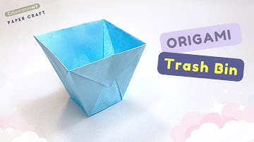 Easy! Origami Trash Bin | DIY Origami Paper Box | Easy Paper Crafts