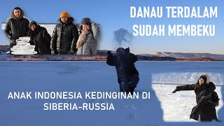 Orang Indonesia hampir beku diatas danau Baikal, Siberia - Russia