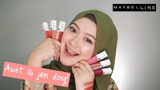 REVIEW LIPCREAM TAHAN 16 JAM ! MAYBELLINE SUPER STAY MATTE INK   UJI KETAHANAN | saritiw