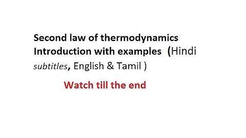 Second law of thermodynamics Introduction with examples