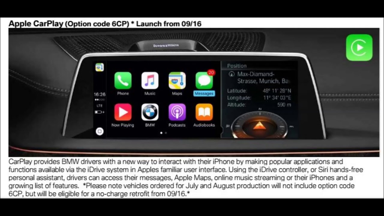 BMW OEM CARPLAY menu activation by email , www.bmwtuning.hu YouTube