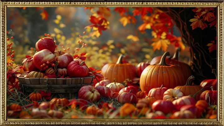 Luxury Autumn Harvest Pumpkins | Golden Frame TV Art Screensaver for Fall Home Interior Decor