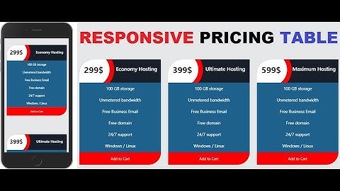 Bootstrap  Responsive Pricing Table  - css3 and html5 tutorial