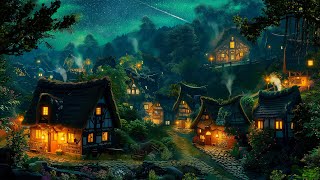 Tranquil Medieval Village at Night  Crickets, Owl Sounds, Calming Nature Sounds  Medieval Ambience