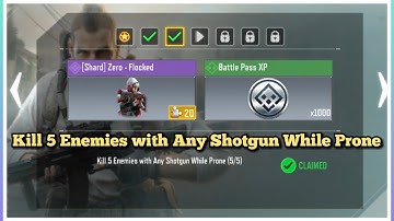 Call Of Duty Mobile Kill 5 Enemies with Any Shotgun While Prone Task Complete