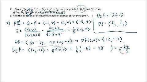 Calculating the directional derivative using gradient