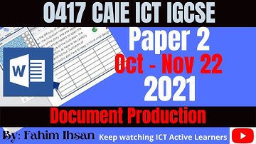 IGCSE ICT 0417 || P22 || 2021 || OKT - NOV || Documentproductie