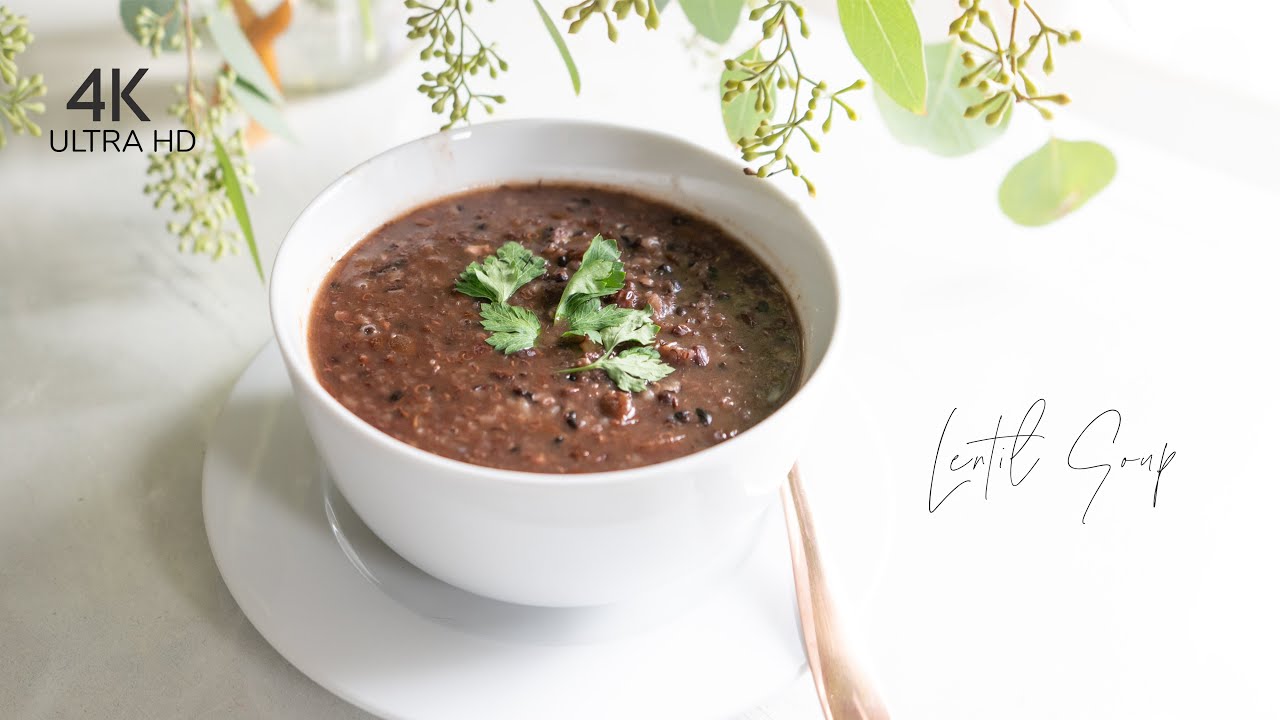 Making Lentil Soup Using Crockpot | ASMR | Cookntell