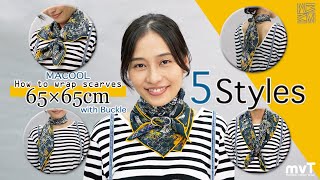 MACOOLスカーフ65×65cm 5Styles (DAI yellow)with Bukle