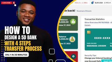 HOW TO DESIGN 5D ONLINE BANK WITH 4 STEPS TRANSFER PROCESS