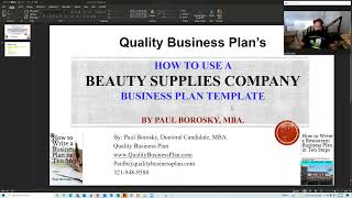 How to use a BEAUTY SUPPLIES COMPANY Business Plan Template by Dr. Paul Borosky, MBA.
