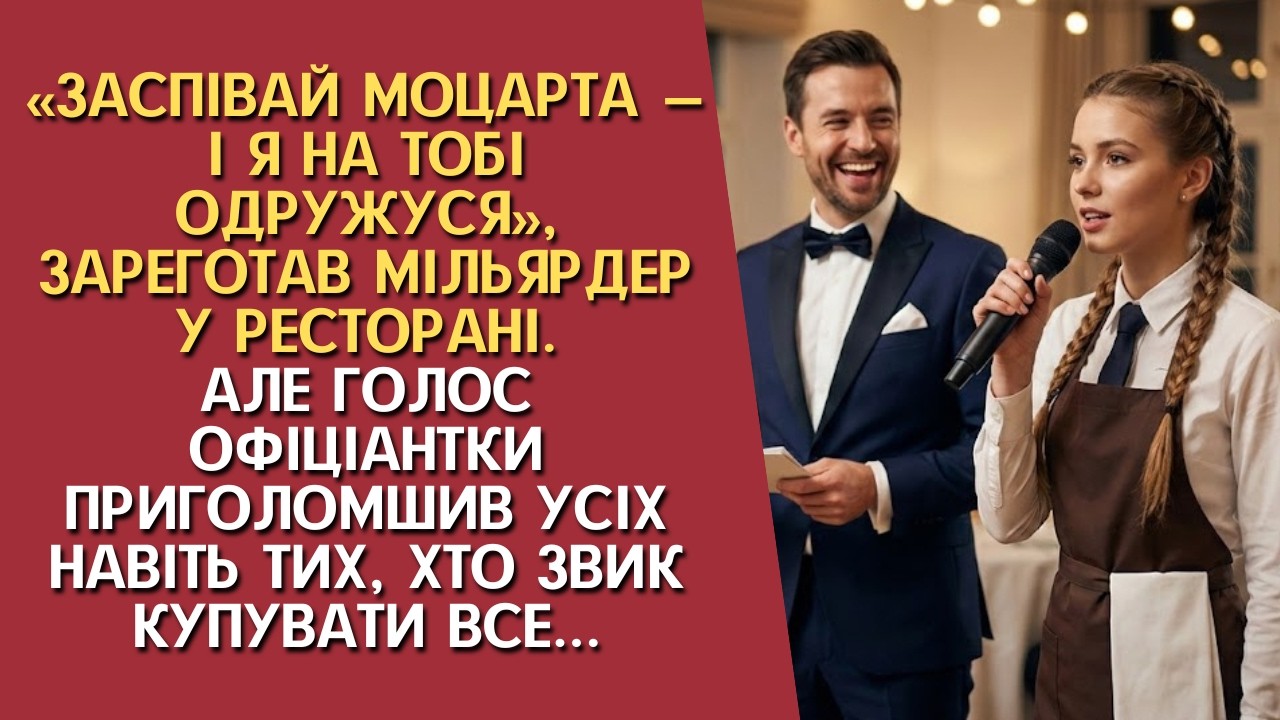 “Заспівай Моцарта — і я на тобі одружуся”, — зареготав мільярдер у ресторані… але голос офіціантки
