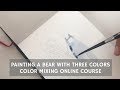 Painting a bear with three colors  featuring my color mixing online course