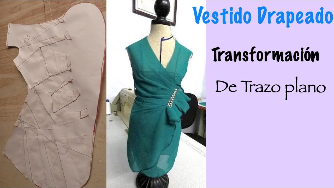 Vestido envolvente drapeado en Costado YouTube