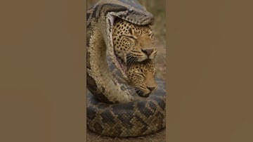 Will the snake successfully catch the leopard? It is dramatic #tiger #snake