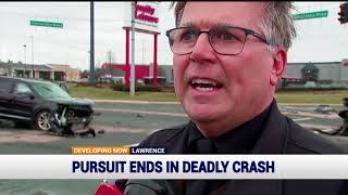Police pursuit ends in a deadly crash in Lawrence