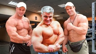 Cyplenkov &amp; Sidorychev Strongest Man lifting dumbbells 85  kg