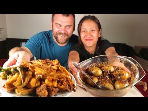 MUKBANG BORA/FRITTERS+EGG CURRY+GOBI CHAMPHUT+SPICY PEPPER DIP+ SHOUT OUT