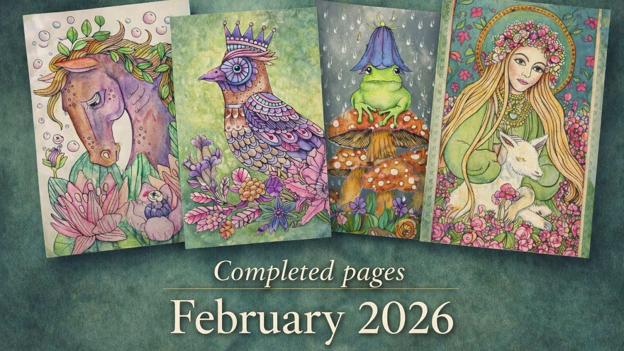 Completed Colored Pages | FEBRUARY 2026 | Adult Coloring |