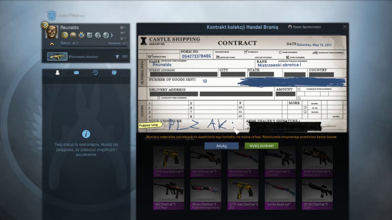 CS GO Trade up contract statrak from classified to covert - YouTube