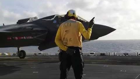 Testing the F 35B Lightning II aboard USS America
