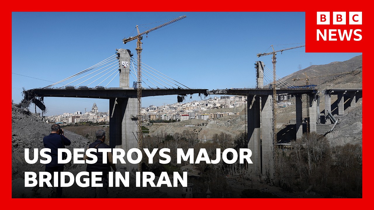 US destroys major bridge in Iran with retaliation strikes by Iran on Israel and Gulf | BBC News