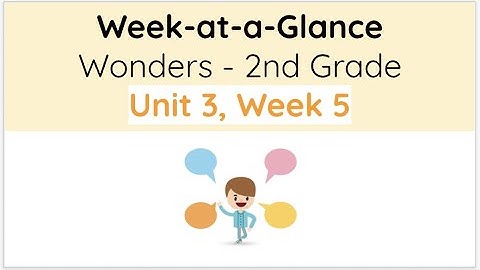Unit 3, Week 5 - Wonders 2nd Grade - Week at a Glance