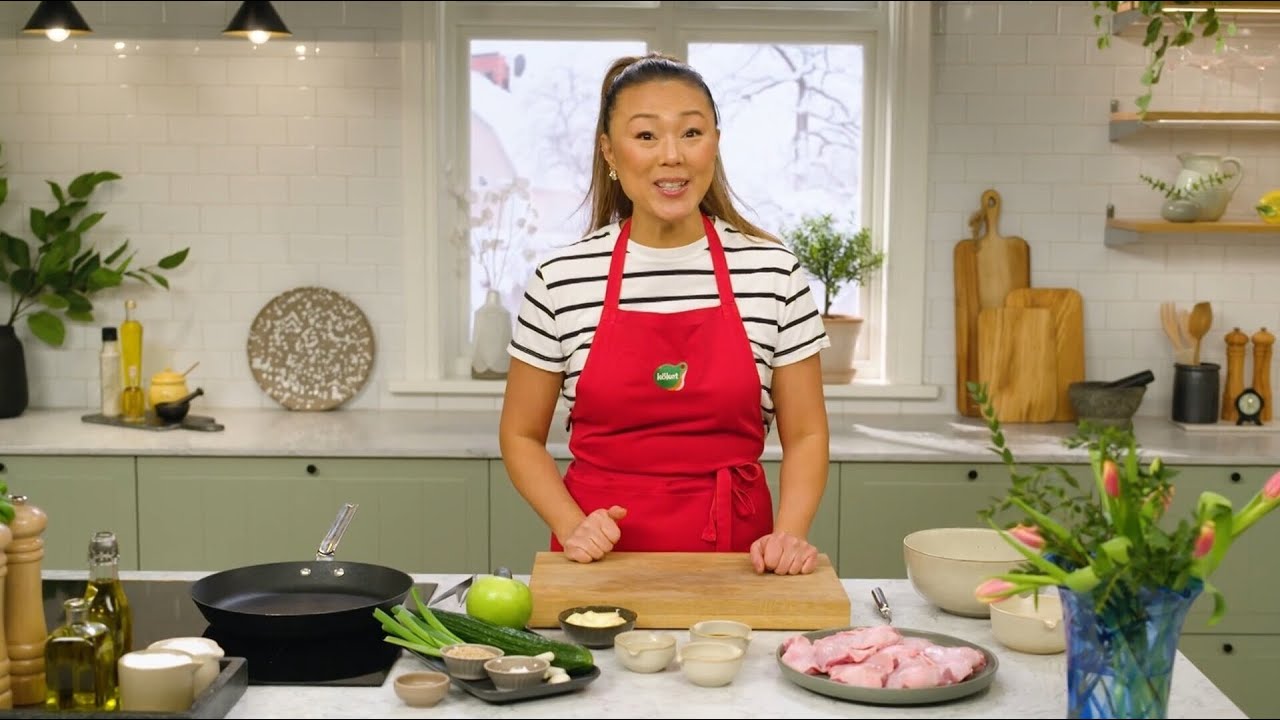 Teriyakikyckling med krämig gurksallad och ris - Köket