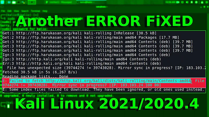 Unable to update  Kali Linux error 404 File not found and Fetch Failed |Kali Linux Error Solved #1