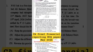 CA final financial reporting paper review and solution || CA final exam May 2026 || MCQ solution