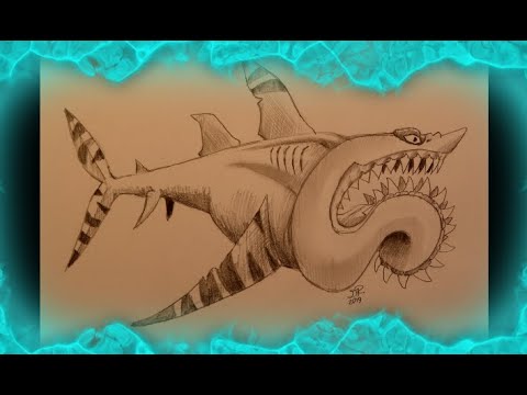 how to draw helicoprion from hungry shark world  dinosaur drawing  marathon  e2