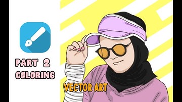Hijab Memakai Topi ||| Vector Art Tutorial || PART 2 -COLORING | Aplikasi Infinite Design