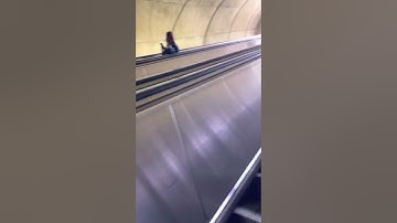 A high ride on a escalator at DuPont Metro Station , Washington DC