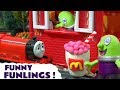 Thomas and Friends Toy Trains visit the McDonalds Drive Thru run by the funny Funlings TT4U