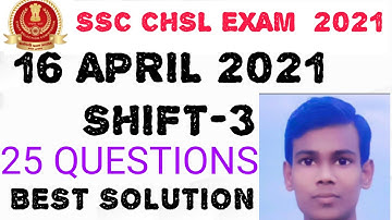 16 APRIL 2021 SHIFT-3  SSC CHSL EXAM MATHS ANALYSIS ALL 25 QUESTIONS ARE COVERED WITH SHORTCUT TRICK