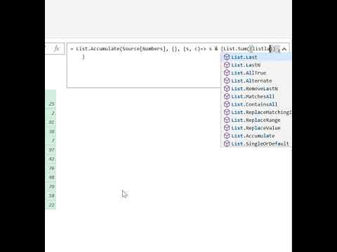Running Total Using List.Accumulate In Power Query - YouTube
