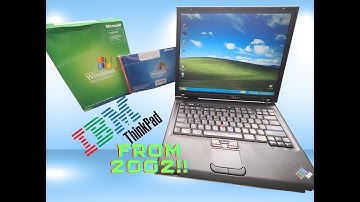 IBM ThinkPad T42 from 2002 running Windows XP Professional!