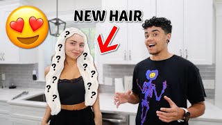 REVEALING MY NEW HAIR COLOR TO MY BOYFRIEND!! *SHOCKING*