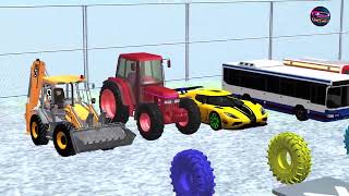 Big & Small Cars JCB Tractor Truck Tuk Tuk Auto Rickshaw Vehicles