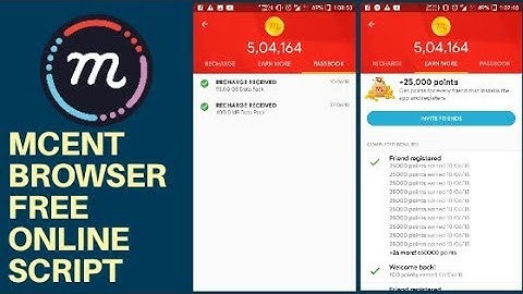 Mcent Browser Free Online Script - Earn Unlimited Free Recharge