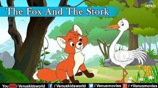 Bedtime Stories ~ The Fox And The Stork (English) | Animated Moral Stories For Kids