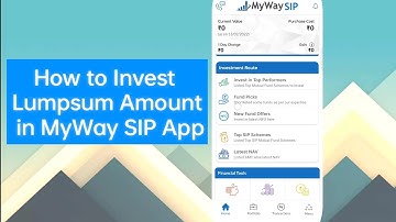 How to Start Lumpsum Investment in MyWay SIP Mutual Funds Android App #mywaysip #mutualfunds