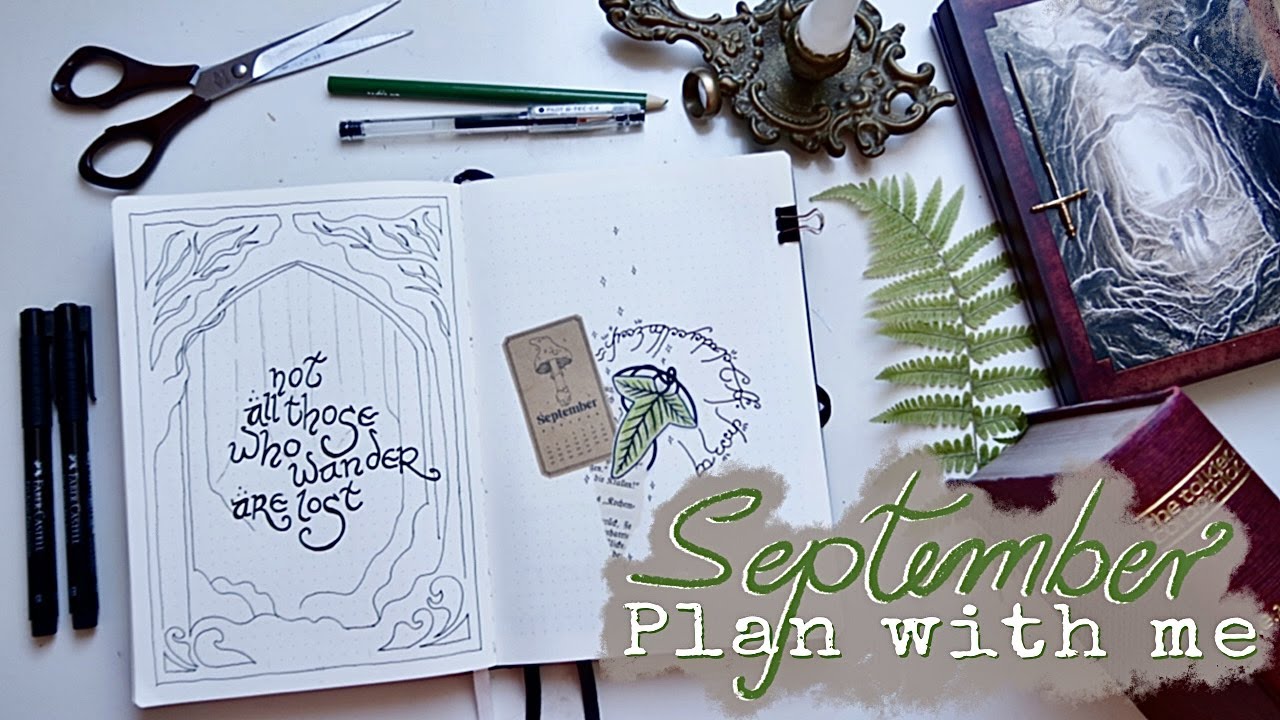 Plan with me for SEPTEMBER 2022 • Bullet Journal Set Up • Middle Earth, Tolkin Theme