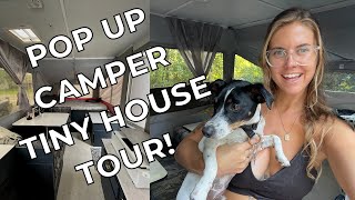 TINY HOUSE TOUR! Renovated DIY Pop Up Camper Tiny Home