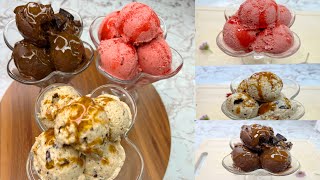 ICE Cream without sugar! 3 easy ice cream, healthy ice cream recipe