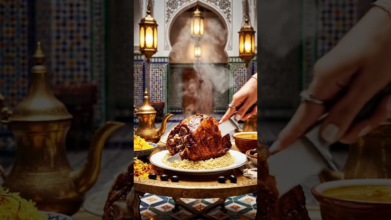 🔥 Moroccan Big Piece of Camel Roast 🇲🇦 | Traditional Marrakesh Feast 🍖✨